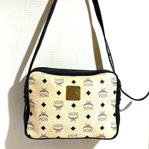 MCM vintage navy blue and Cream Bag
